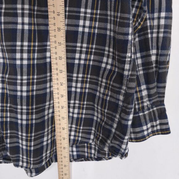 Vintage CHAPS RALPH LAUREN Plaid Shirt XL Flannel Cotton Navy Blue Men’s 234746 - Picture 6 of 9